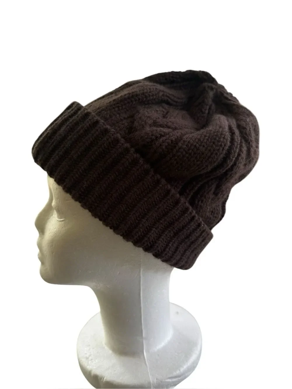 Madewell Chunky Cable-Stitch Beanie in brown
